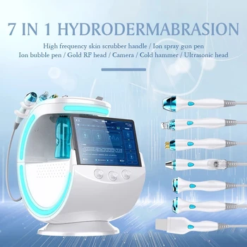 Ледяное волшебное зеркало, анализатор кожи, кислород, вода, инструмент для лица, профессиональное оборудование для ультразвуковой микродермабразии